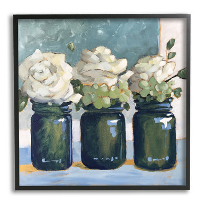 White Roses Country Jars Painting by Sue Riger -  Stupell Industries, au-708_fr_12x12