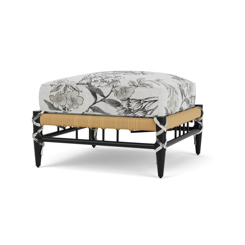 Low Country Outdoor Ottoman, Serena Floral Dove