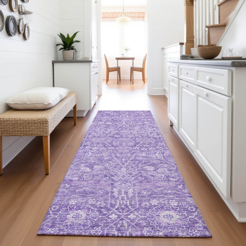 Premium Machine Washable Ducote AMF1133 Global Rug, Runner 2'3" x 7'6"