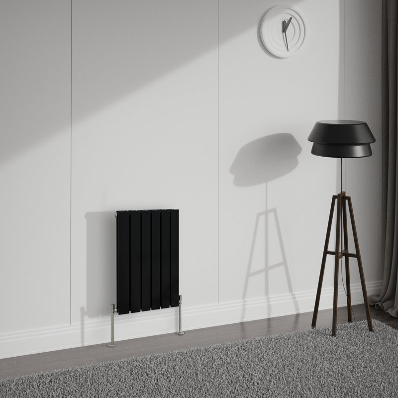 Shonna Vertical Double Flat Panel Radiator, Normal Black, 60cm H x 40.8cm W