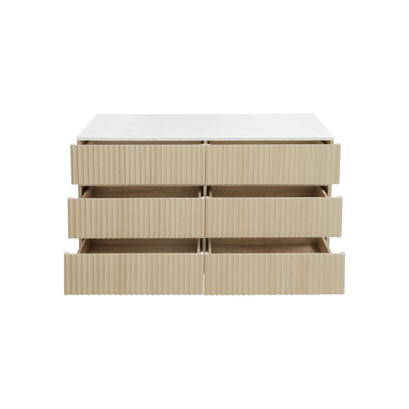 Fluted 6 Drawers Dresser