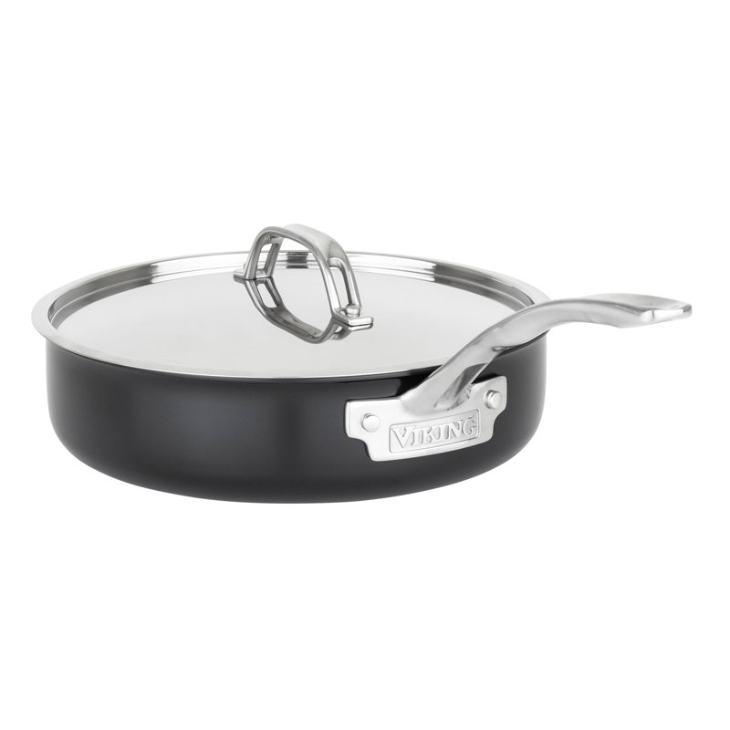 Viking 12pc Cast Black 3-Ply Stainess Steel Cookware Set with Metal Lids