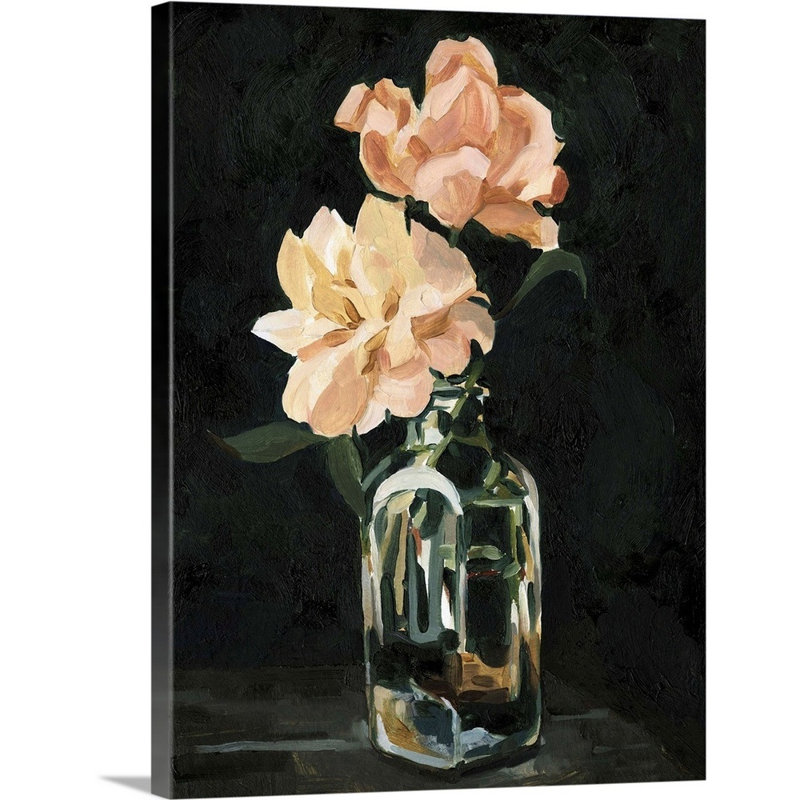 Reproduction d’art sur toile, "Dark rose arrangement II" par Emma Caroline, Toile tendue, H 24 po x l 18 po x 1,25 po