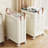  Laundry Basket with Wheels Large Capacity Handle Design Waterproof Dirty Clothes Hamper Laundry Basket with Breathable Mesh Holes-396803507-396803505