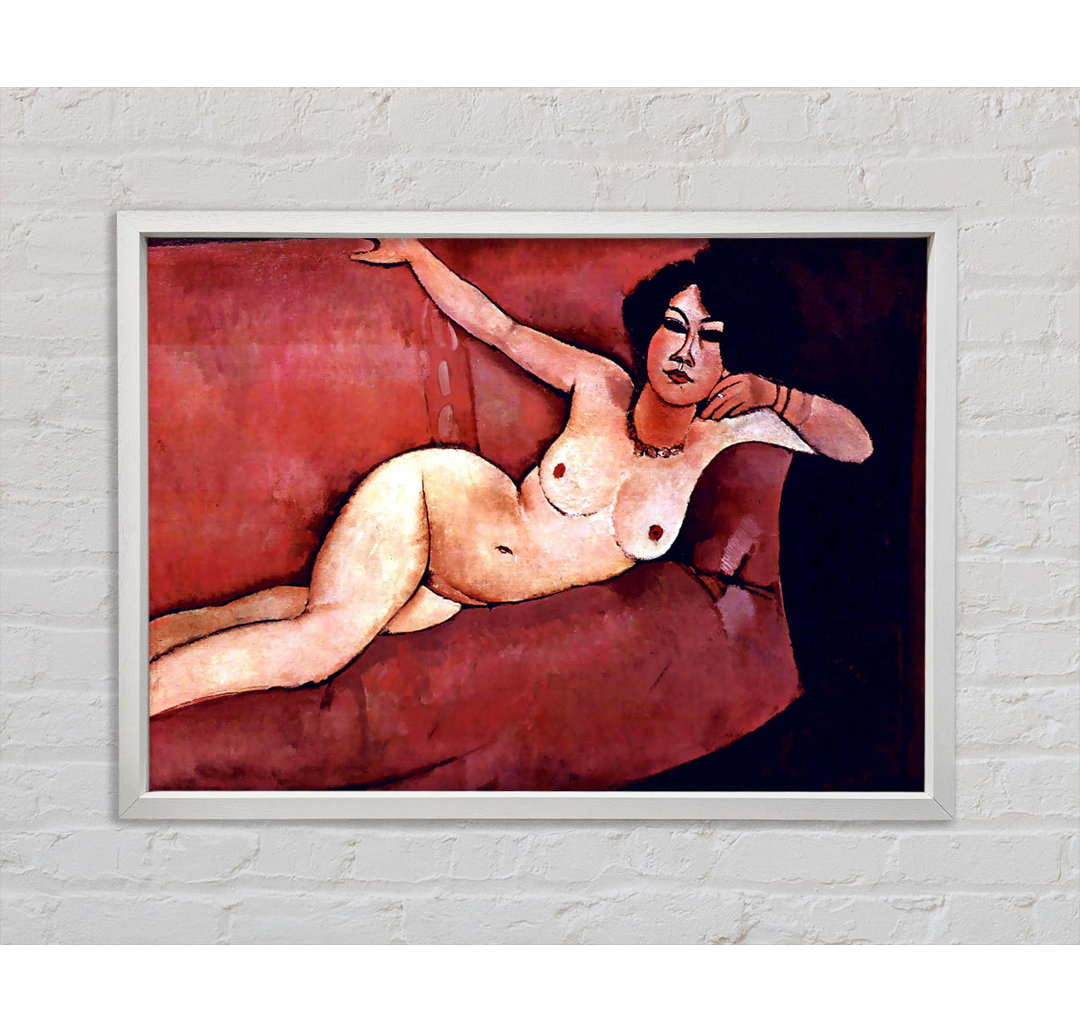 Akt auf einem Sofa Almaiisa von Amedeo Modigliani - Einzelbildrahmen Kunstdrucke auf Leinwand