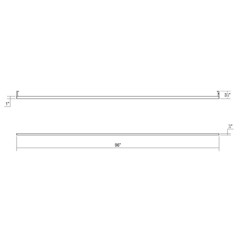 Thin-Line Dimmable LED Bath Bar, Satin White, 0.75'' H X 96'' W X 3.5'' D, 3000K
