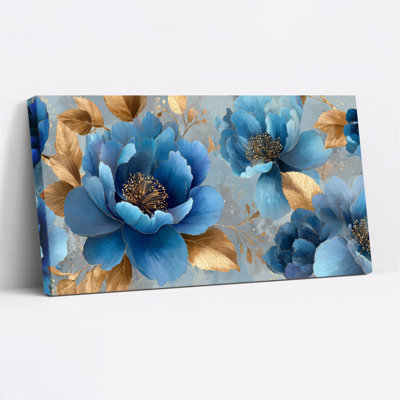 Floral et feuilles, ensemble de 1 reproduction d'art sur toile tendue