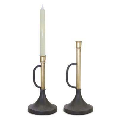Porte-bougie conique en métal (ensemble de 2)