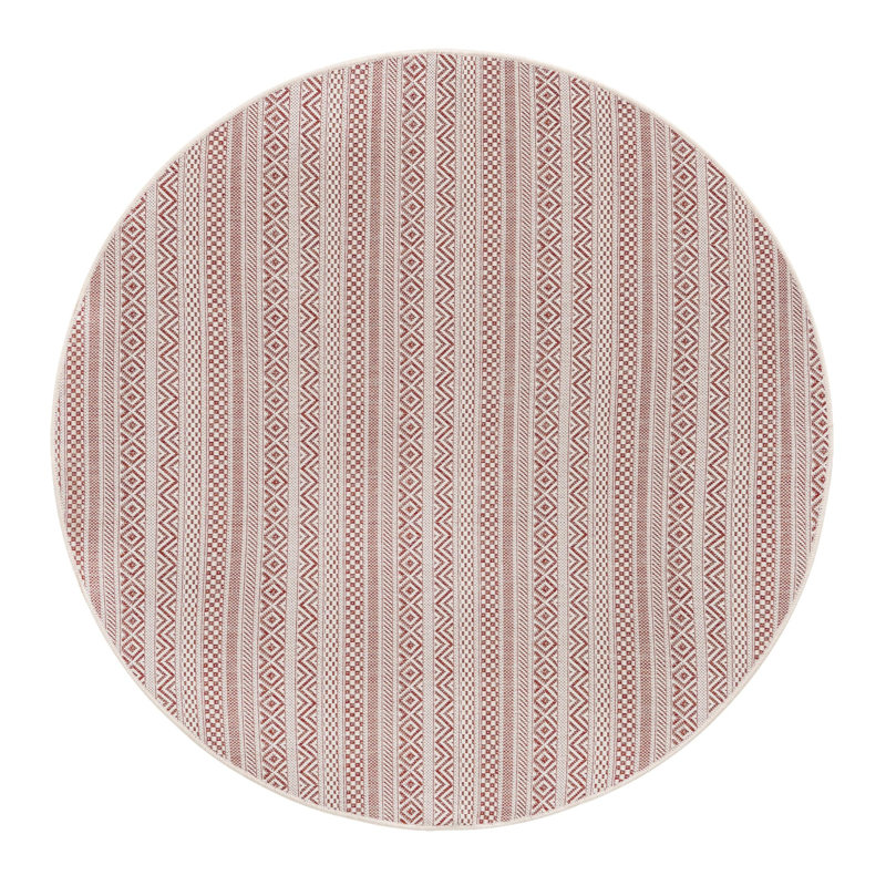 Indoor/Outdoor Glimmer Area Rug Brick Color, Round 5'3"