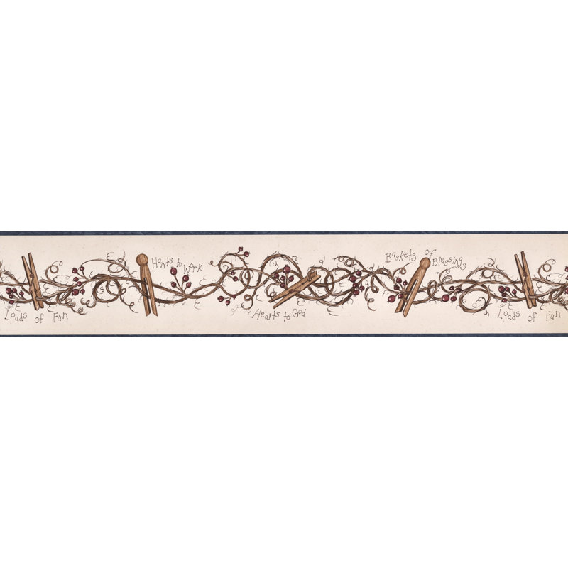 Bordure de papier peint avec pinces à linge sur vignes Briese L 4,5 pi x l 180 po Briese
