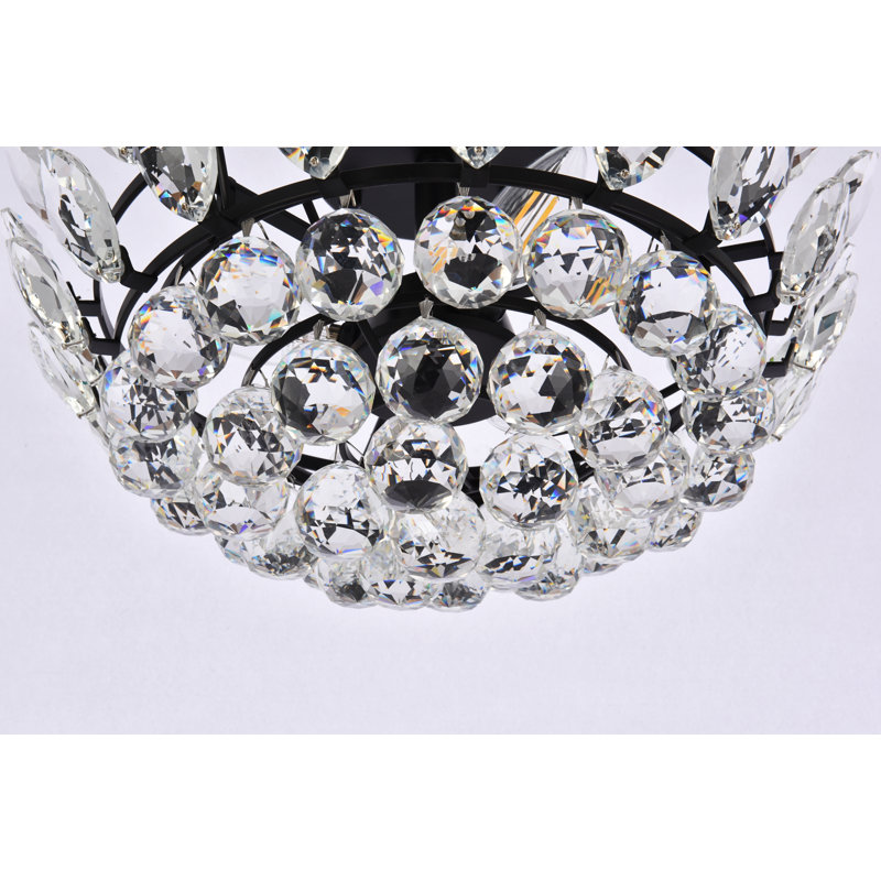 Plafonnier semi-encastré Abel, Noir, H 9,5 po x l 14 po x P 14 po, 3 lumières