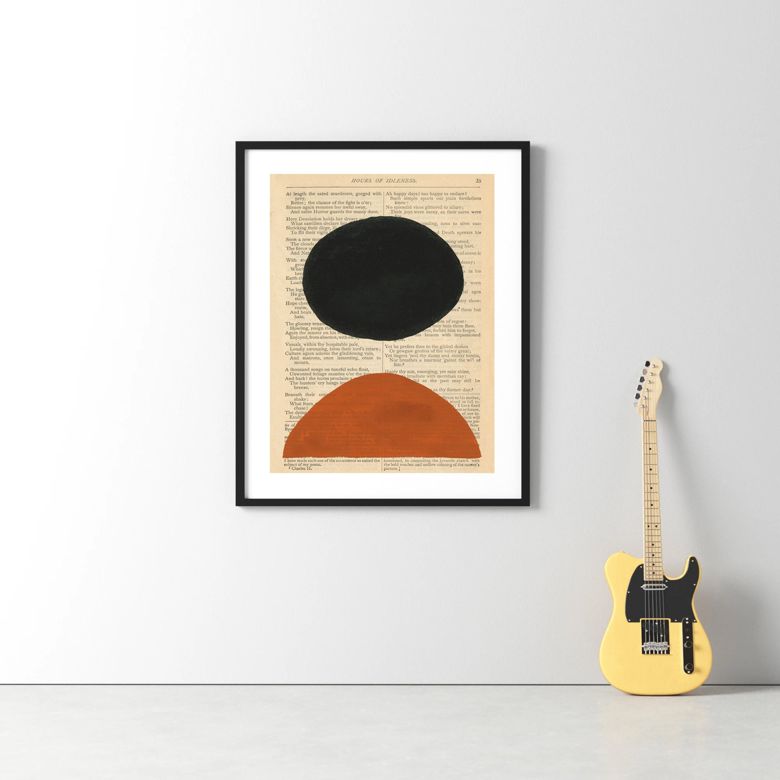 Modern Prose III by W. Stramel, 41.38" H x 33.38" W x 0.88" D, Black Framed Paper