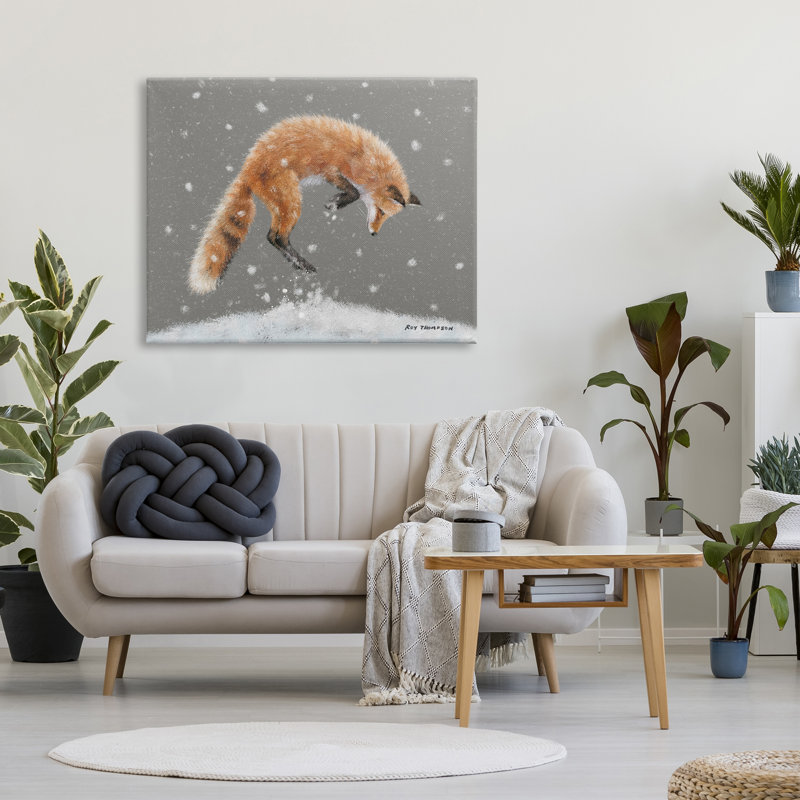 Peinture sur toile, saut d'hiver, H 36 po x l 48 po x P 1,5 po
