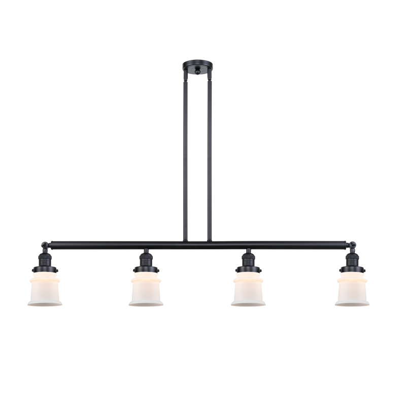 Luminaire suspendu linéaire à 4 lumières pour îlot de cuisine Leister, Blanc mat, Chrome poli, DEL