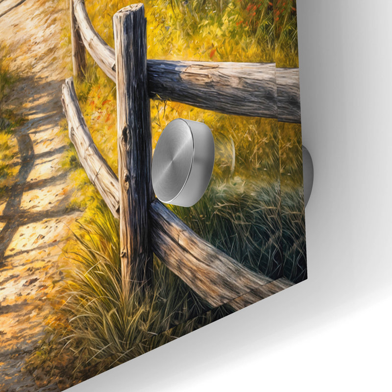  «Countryside Bridge» par Rey Klimt, art mural en verre acrylique, H 24 po x l 48 po