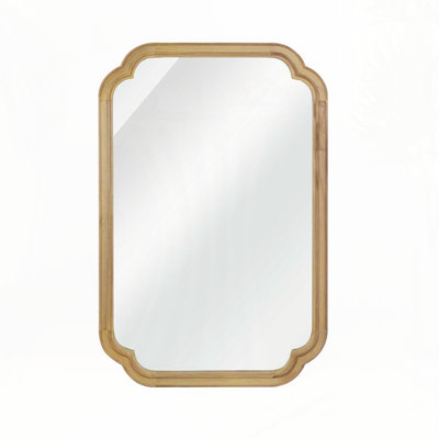 20" X 30" Solid Wood Frame Rounded Corner Decorative Mirror