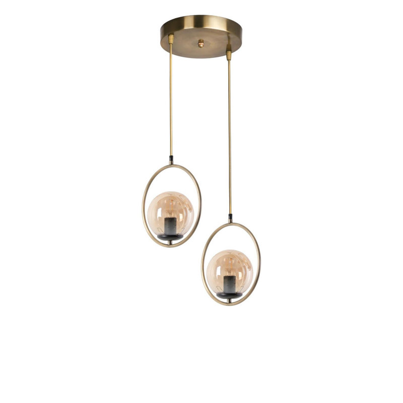 Lustre scandinave Glam, 100% métal, 27,6 po x 9,8 po | Finition cuivrée avec peinture séchée au four, revêtement dégringolé | Douille E27, 40 W maximum | Éclairage élégant pour les salons et les salles à manger modernes, design élégant