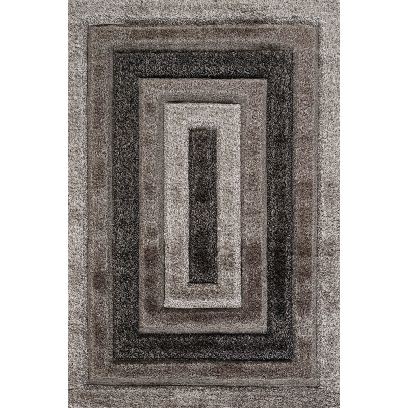 Kiawah Geometric Shag Area Rug, Runner 60 x 220cm