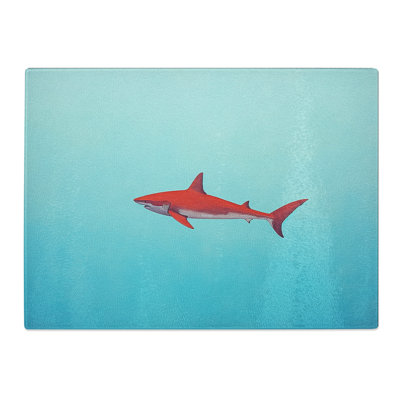 Shark Minimalism  Glass Chopping Board