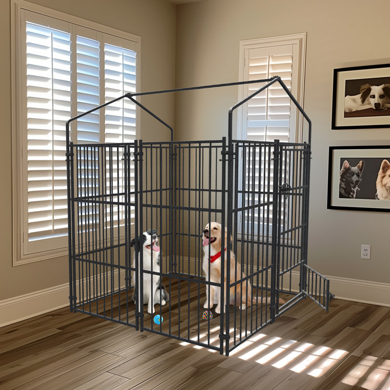 65'' H Panel Metal Yard Kennel With Door