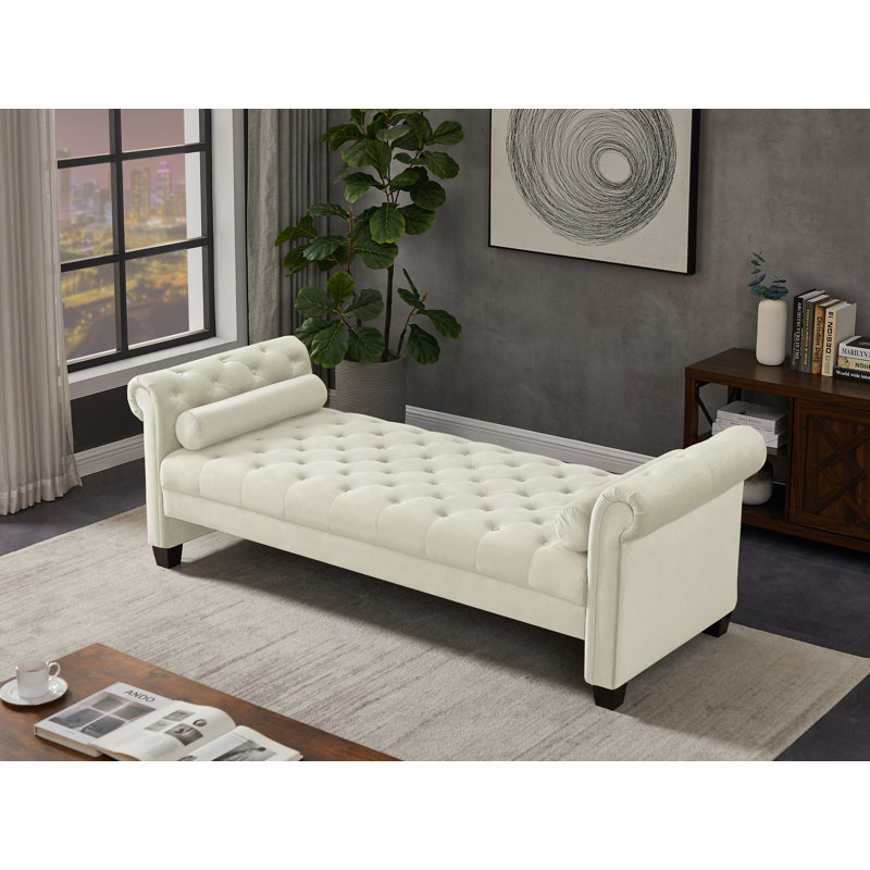 Lochain Rectangular Large Sofa Bench, Ivory