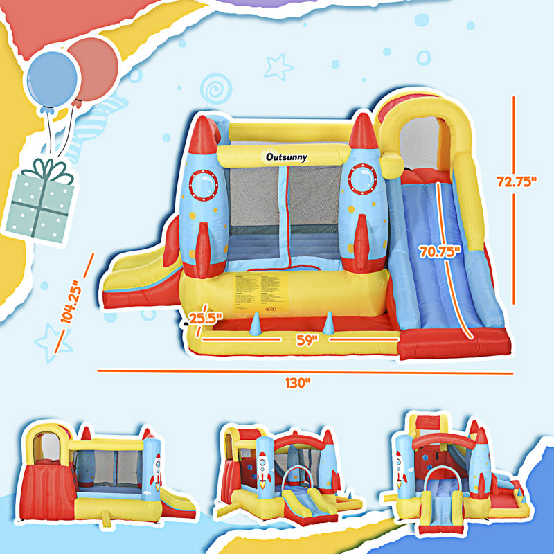Outsunny Kids Inflatable Water Slide