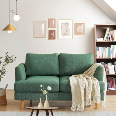 56" Small Couches for Small Spaces Love Seat with 2-Seat Upholstered Cushion