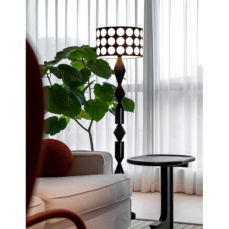 Retro Black Stacked Column Polka Dot Accent Light