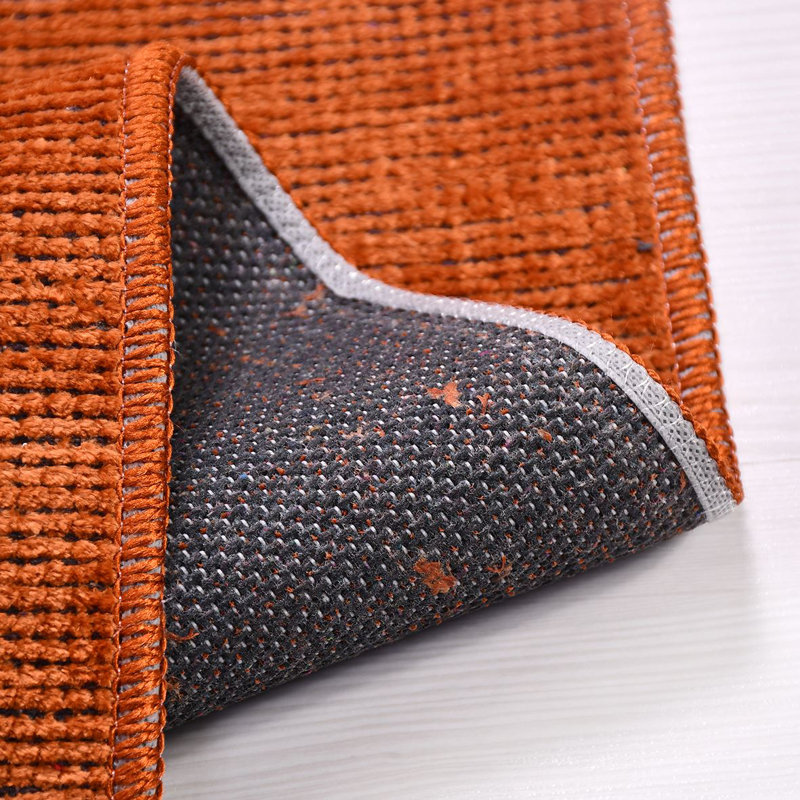 Modern Orange Machine Washable Non-Slip Area Rug, Rectangle 6'7" x 9'11"
