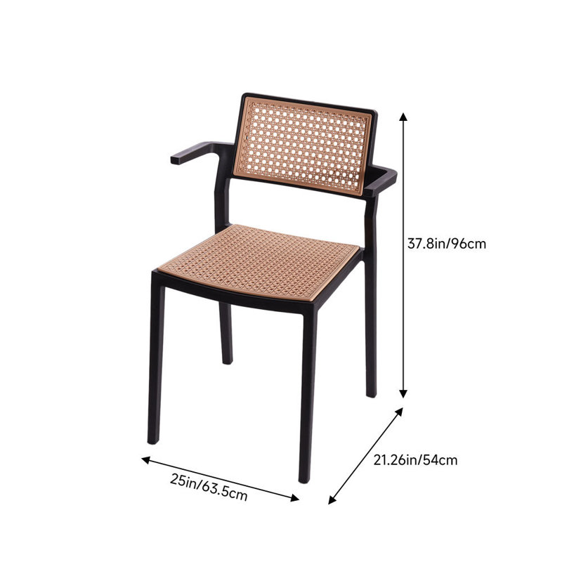 Ameed 50cm H Stacking Armchair, Black