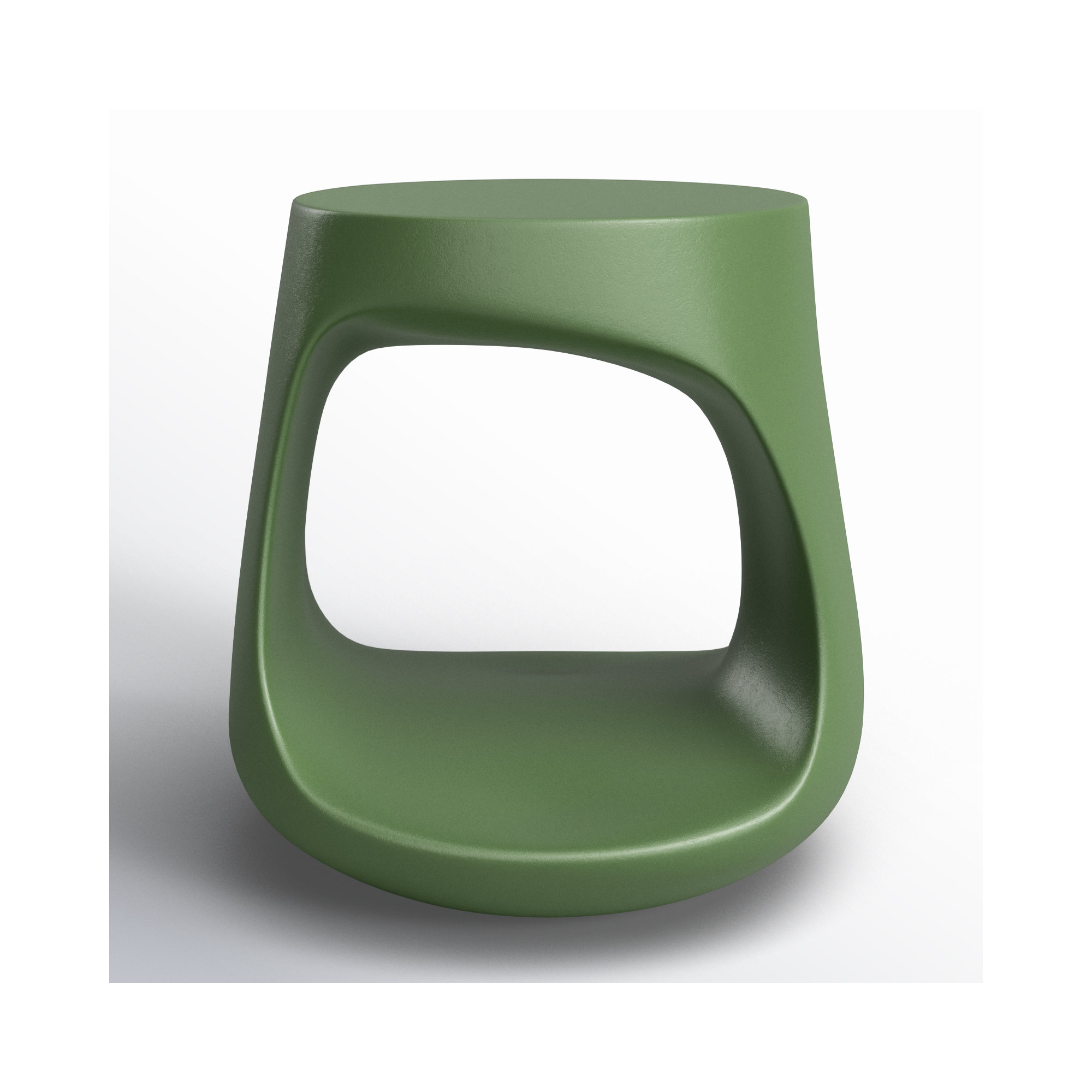 Owens Stone/Concrete Side Table, Moss Green