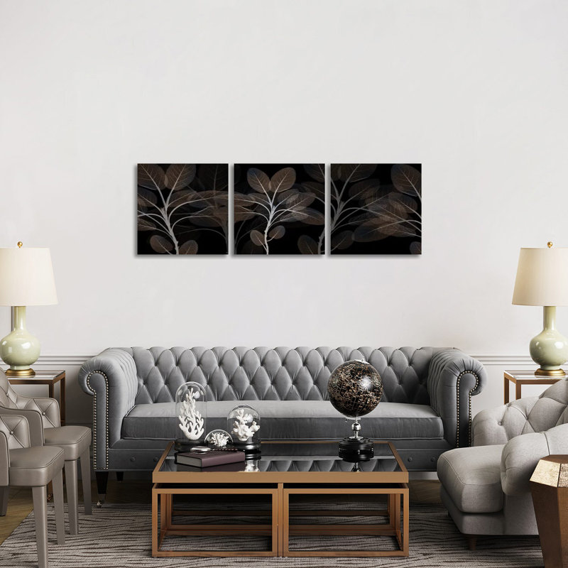 Cocoa Blooms - ensemble d'art mural sur toile tendue (ensemble de 3)