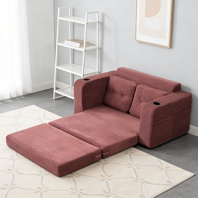Canapé-lit double convertible 2-en-1, canapé de plancher pliable avec coussins pour le salon, la chambre à coucher et le salon