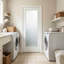 Modern Frosted Glass Interior Doors, 24 x 80 Wood Shaker Slab for Home-137315966