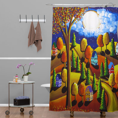 Rideau de douche simple automne night Faustine