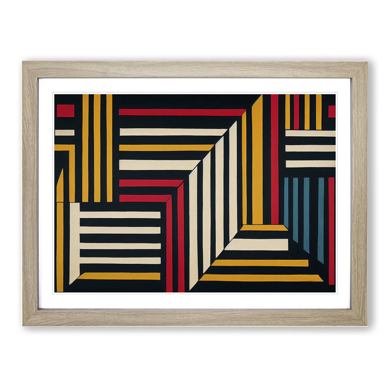 Awesome Modern Abstract Art - Framed Print, 25cm H x 34cm W x 2cm D, Oak