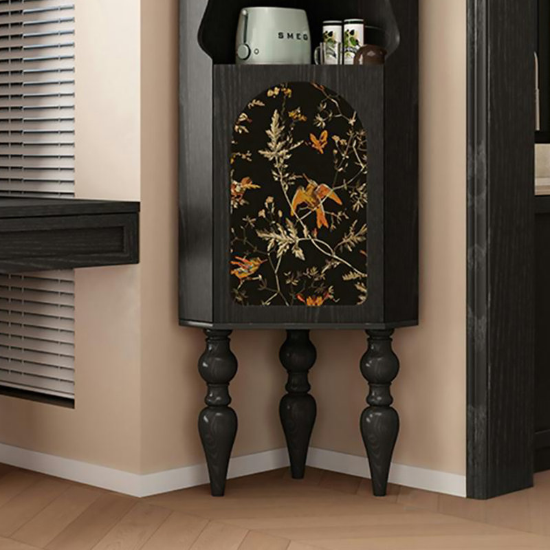 55.12"French-style black bedroom triangular storage cabinet