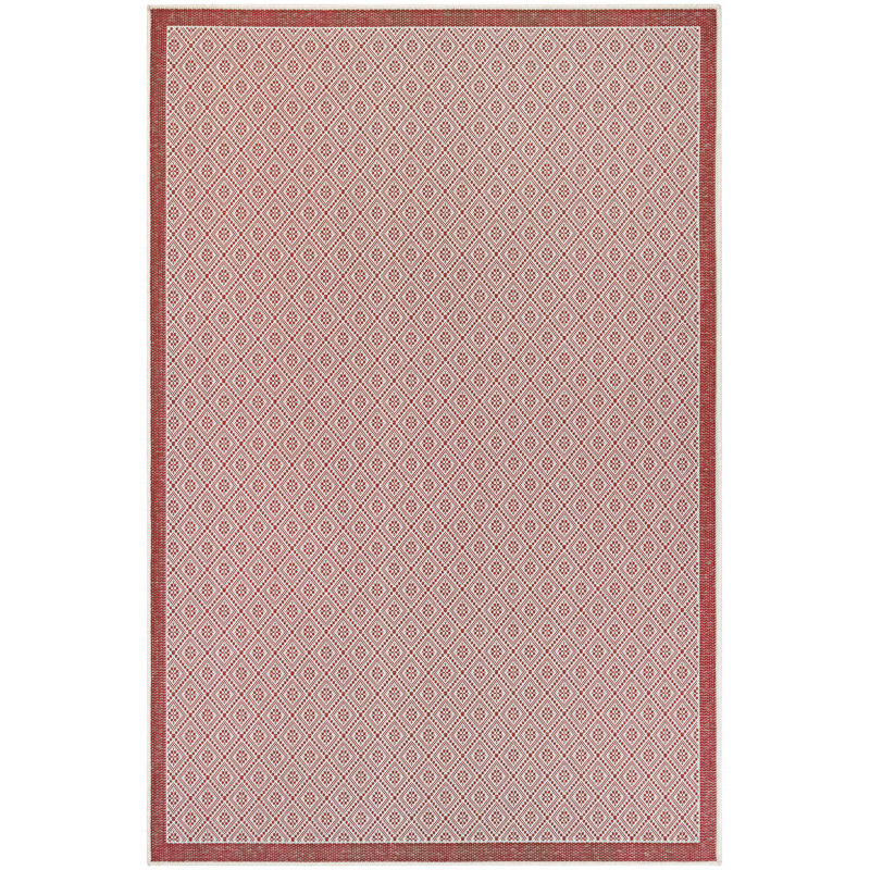 Tapis intérieur rouge vacavée géométrique Vacaville, Rectangle 2 pi x 3 pi 7 po