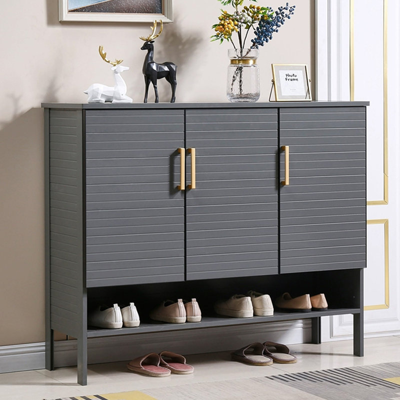 Rangement pour chaussures en alliage d'aluminium gris foncé