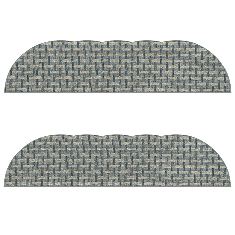 Ensemble de tapis intérieur / extérieur en polyester touffeté à la machine Lindzey, Demi-cercle 1 pi 6 po x 3 pi