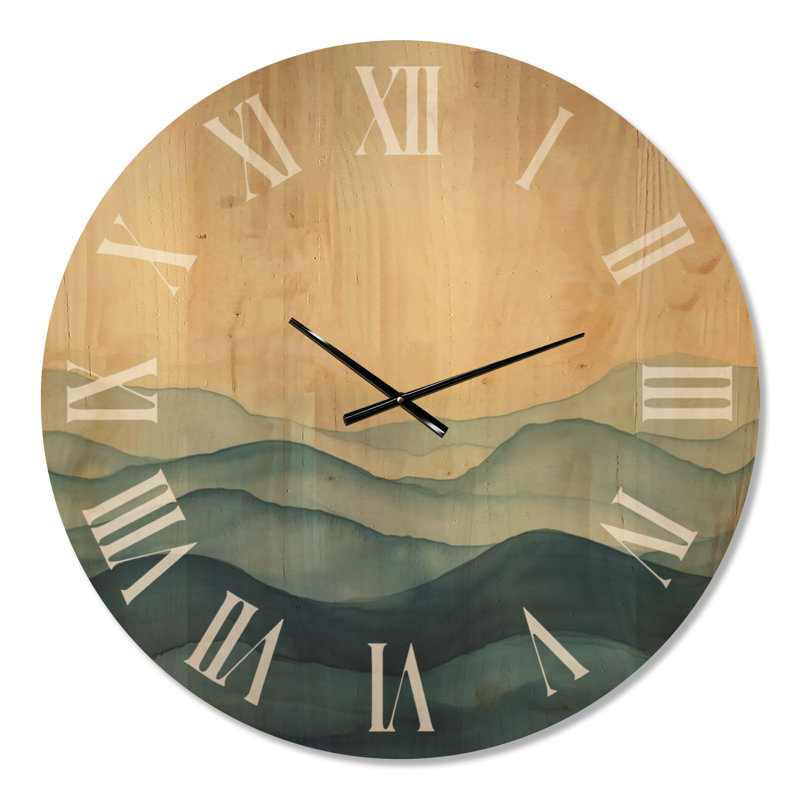 Grande horloge murale en bois Seascape, Surdimensionné