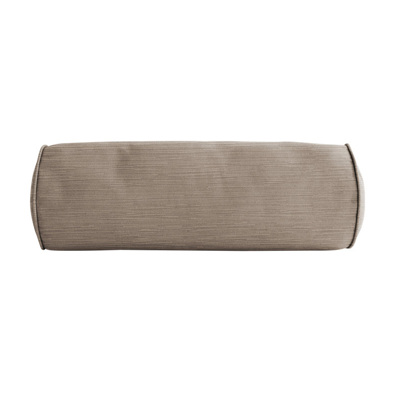 Housse et insert de traversin en velours Bridgett, Beige, 6 po x 20 po