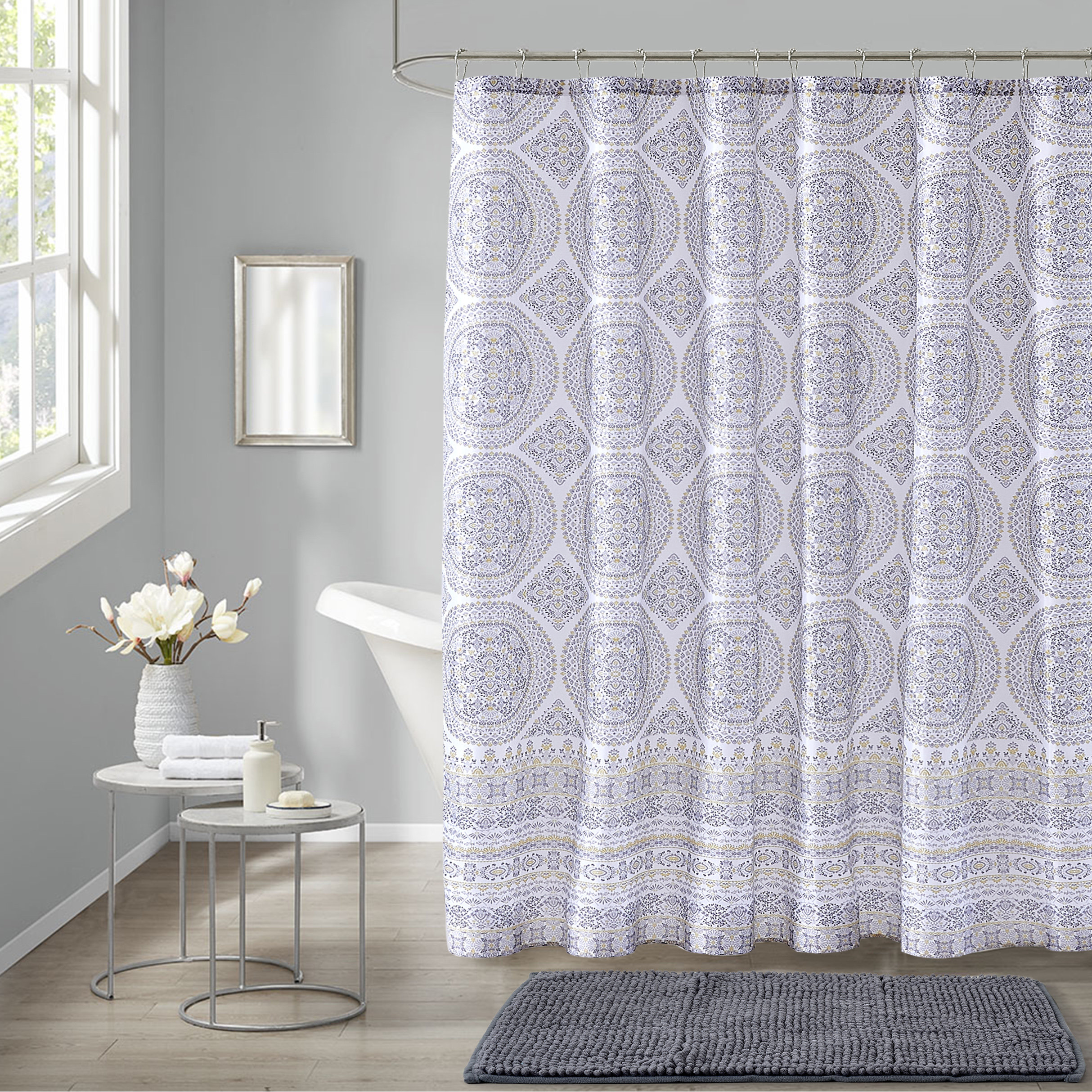 Winston Porter Jahleya Shower Curtain Set + Hooks | Wayfair