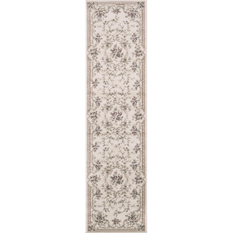 Vianney Oriental Slate Area Rug, Runner 2' x 7'7", Ivory