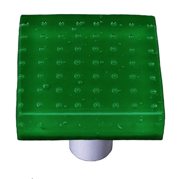 Poignée carrée 1,5 po Bubbles, Aluminium, Vert forêt foncé