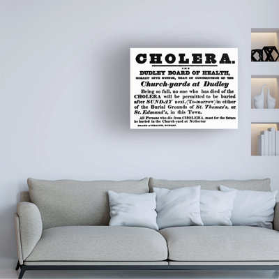 English School Cholera Burial Procedure Poster, Dudley, 1840S Canvas Art