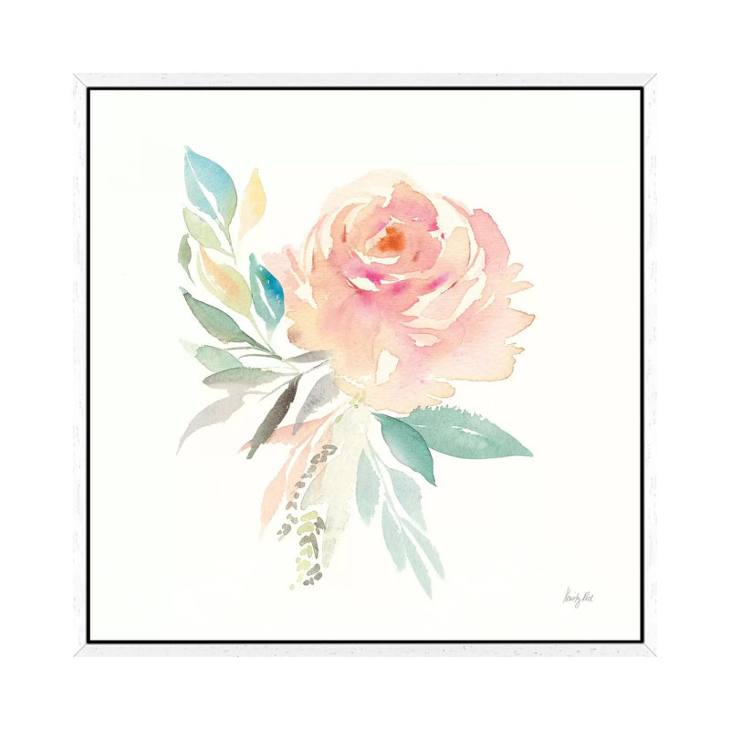 Watercolour Blossom III by Kristy Rice - 1 Piece Painting on Canvas, 93.98cm H x 93.98cm W x 3.81cm D, White Framed