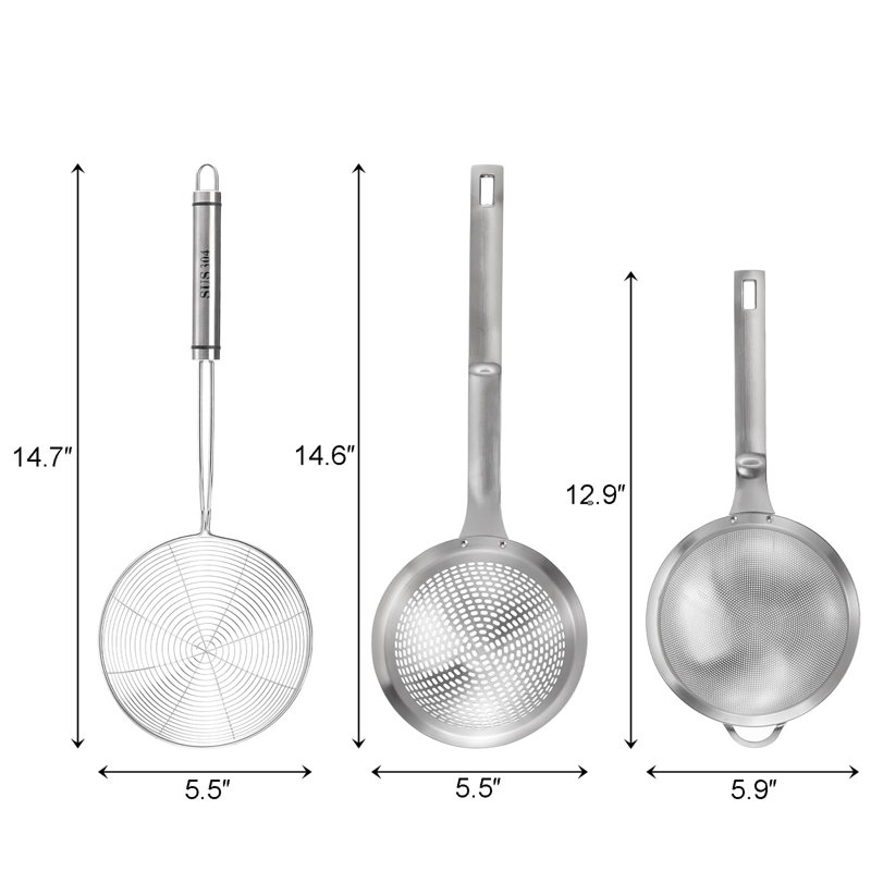 3 Pieces Spider Strainer Skimmer Spoon Set