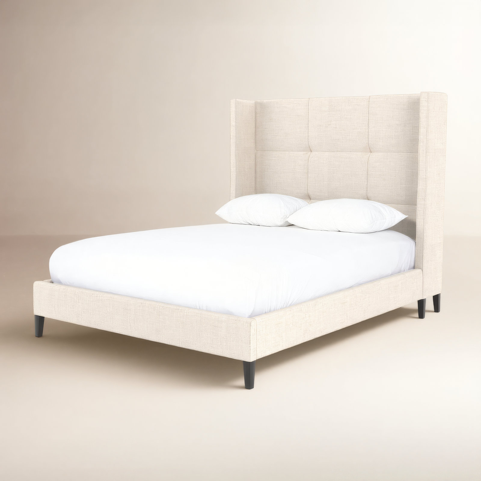 Cognac Wingback Bed, Queen