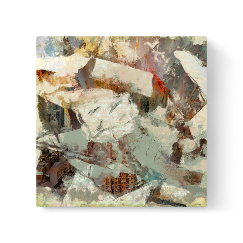 Boulder City II - peinture sur toile tendue, H 12 po x l 12 po x P 0,75 po